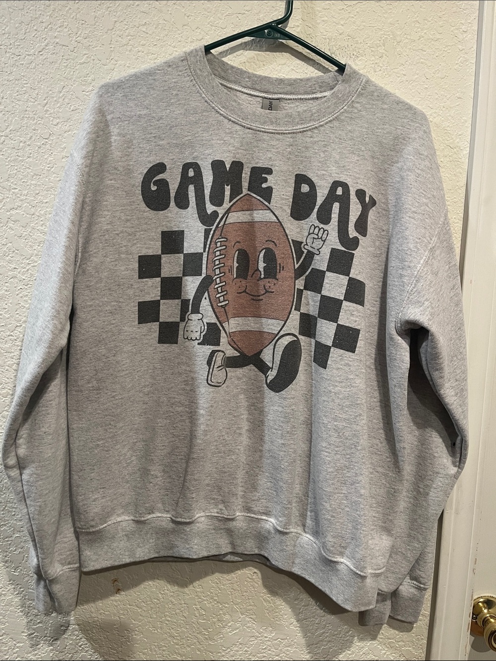 Gildan Gray 'Game Day' Football Graphic Crewneck